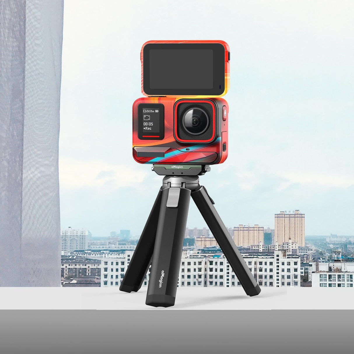 Sports Camera Accessories for Insta360 Ace Pro - Amagisn Body Sticker - Carbon Fiber