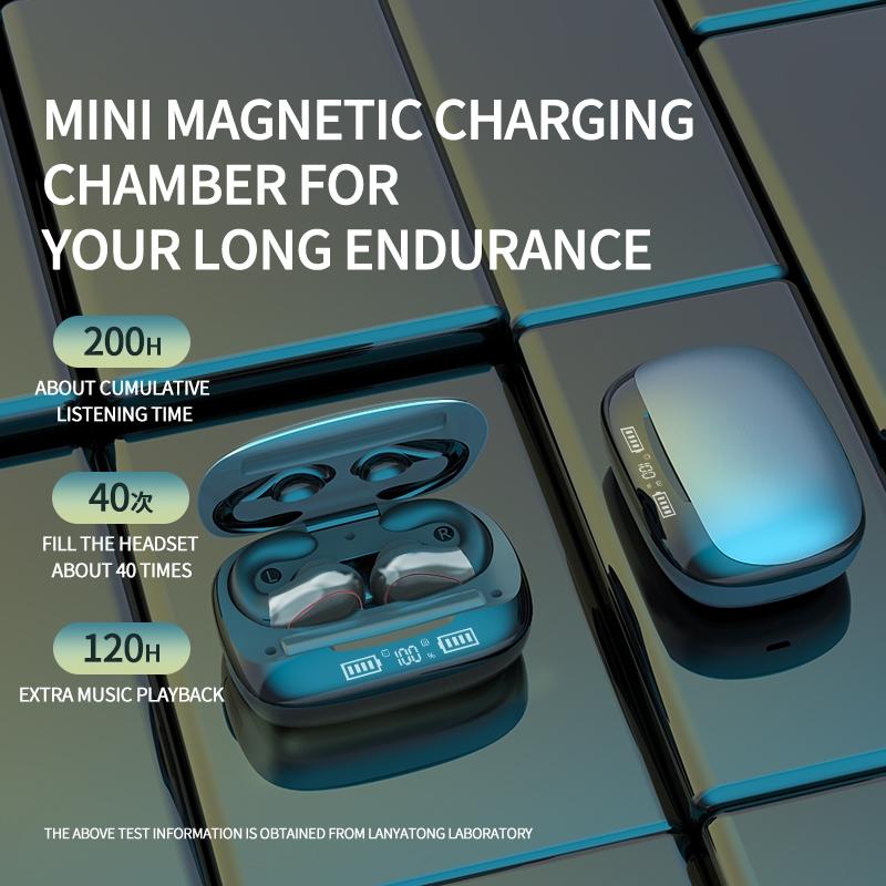 Wireless T20 Tws Bluetooth Earphones with Led Display & Charging Box - Gun Gray