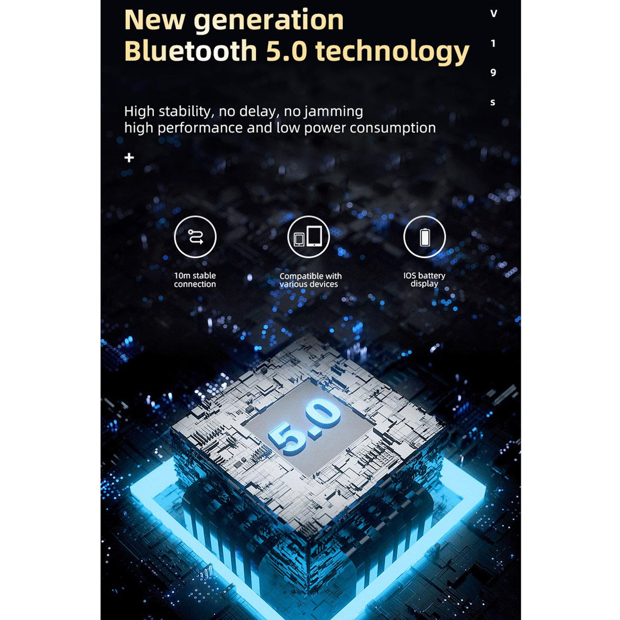 Business Style Bluetooth 5.0 Earphone with Fingerprint Touch - Silver