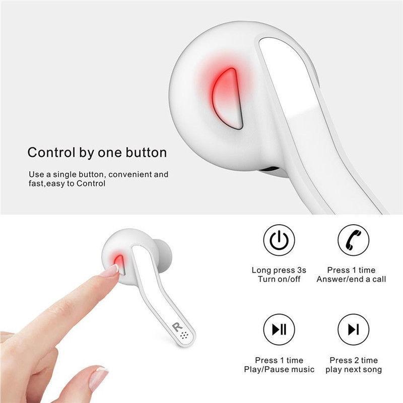 Mini Touch Control Wireless Earbuds with Charger Box - Hifi Bluetooth Tws - White