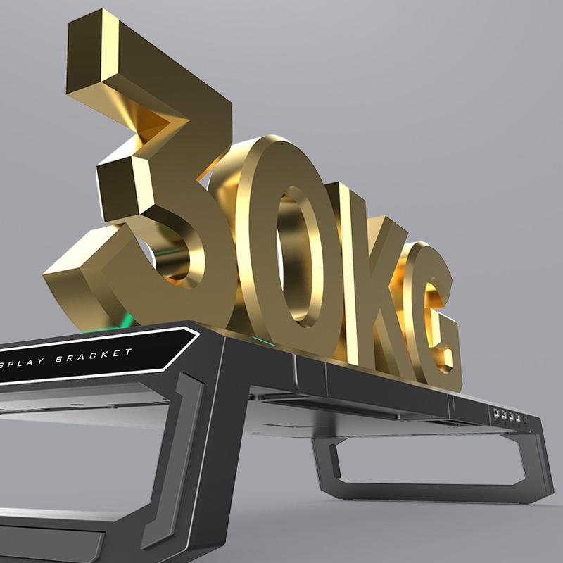 Foldable Laptop Stand with Rgb Lighting & Usb Expansion - Monitor Rack - Obsidian Black