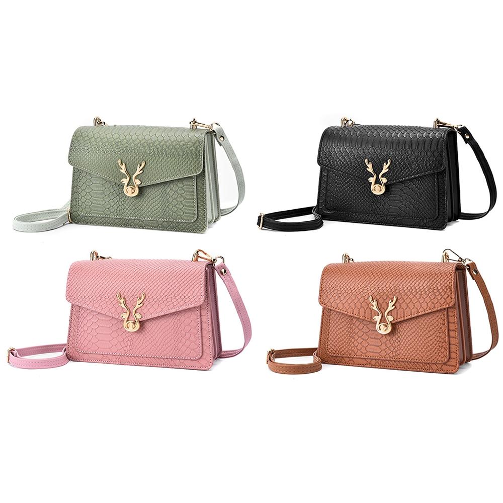 Stylish Crocodile Leather Crossbody Phone Bag - Green