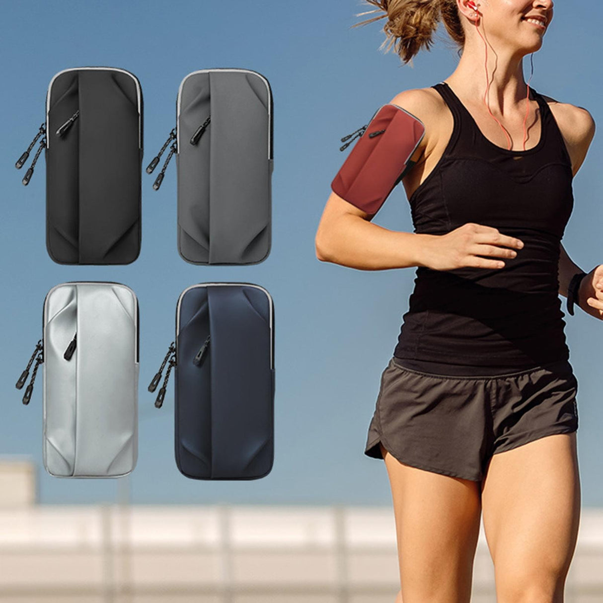 Multi Function Crossbody Bag For Outdoor Sports Fits Mobile Phones Men And Women - Red