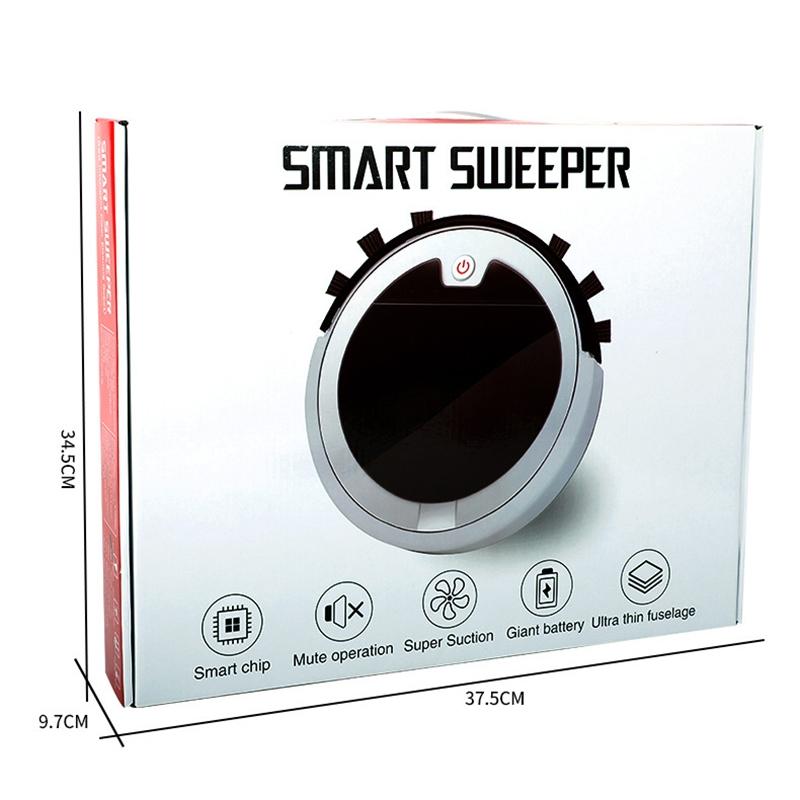 Smart Home Sweeping Robot with Remote Control and Large Suction - Red Black