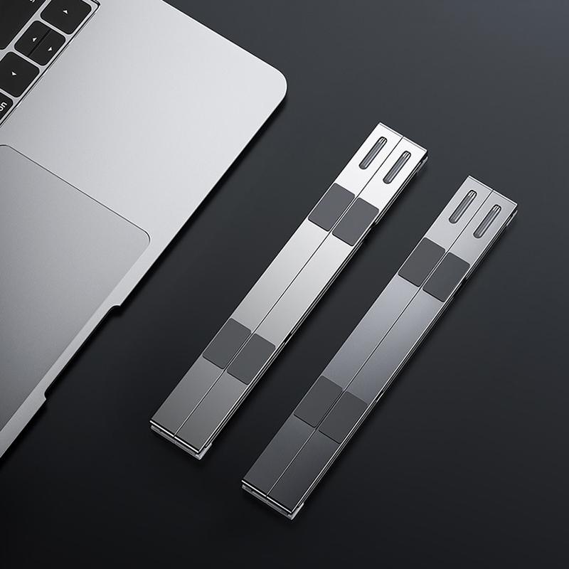 Adjustable Aluminum Laptop Cooling Bracket - Desktop - Silver