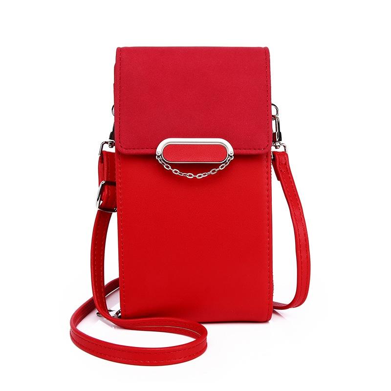 Large Capacity Pu Leather Shoulder Bag For Women - Red