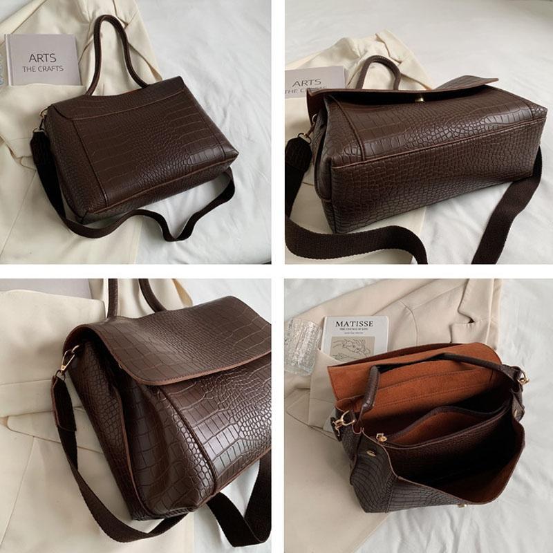Stylish Winter Crossbody Tote For Women - Coffee