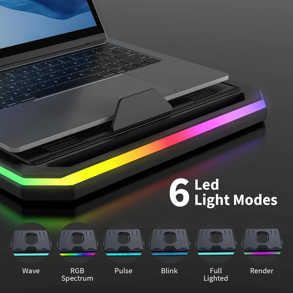 Adjustable Laptop Stand with 9 Levels of Lighting - Pink