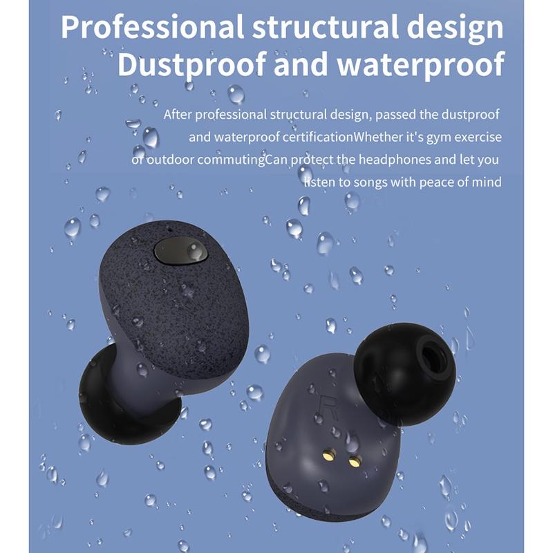 Wireless Bluetooth Earphones with 5d Sound and Magnetic Charging Box - Black