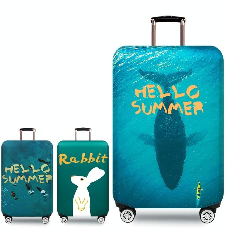 Protective Cover for Trolley Luggage - Durable and Dustproof - Large Size - Deep Sea Whale - S