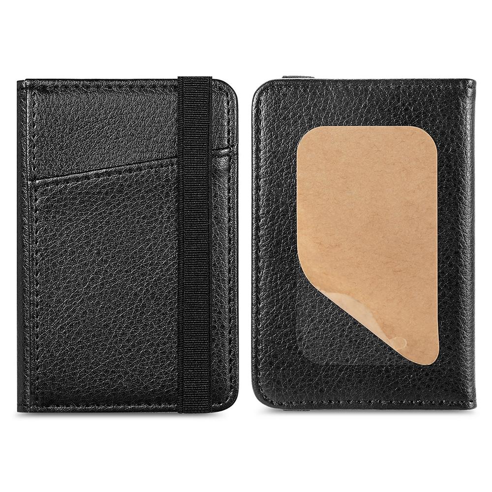 Pu Leather Phone Card Holder With Bracket Multifunctional - Brown