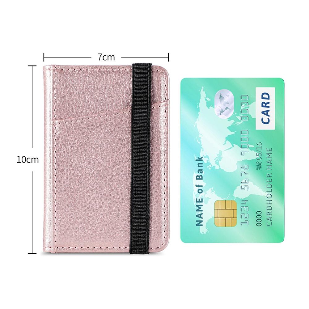Pu Leather Phone Card Holder With Bracket Multifunctional - Brown