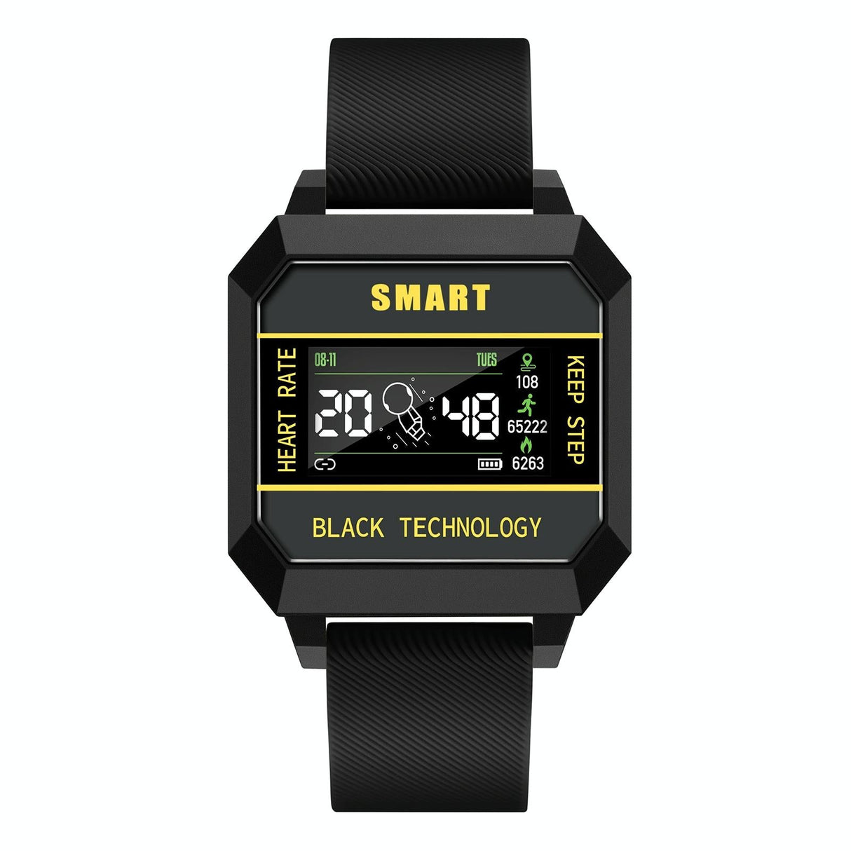 0.96 Inch Tft Screen Life Waterproof Smart Watch Support Sleep Monitoring / Heart Rate Monitoring / Blood Pressure Monitoring / Pulse Reminder - Yellow