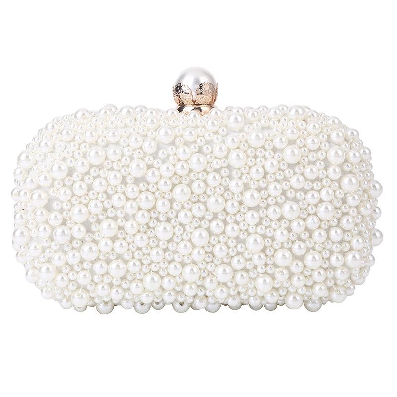Soft Lock Pearl Evening Bag Chic Crossbody - Beige