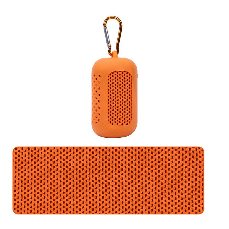 Portable Quick Dry Sports Towel Set with Silicone Sleeve and Storage Bag - 30x80cm - Orange - 30X80Cm