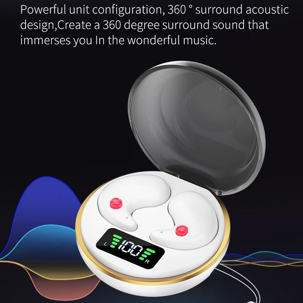 Mini Invisible Bluetooth Earphones with Charging Case - White