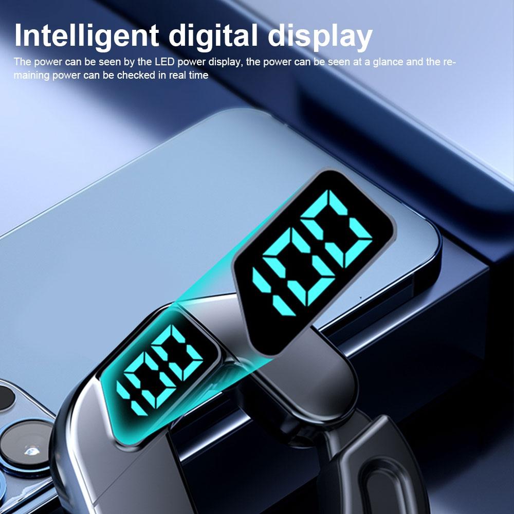 Digital Display Bone Conduction Bluetooth Headset - Sporty Design - White