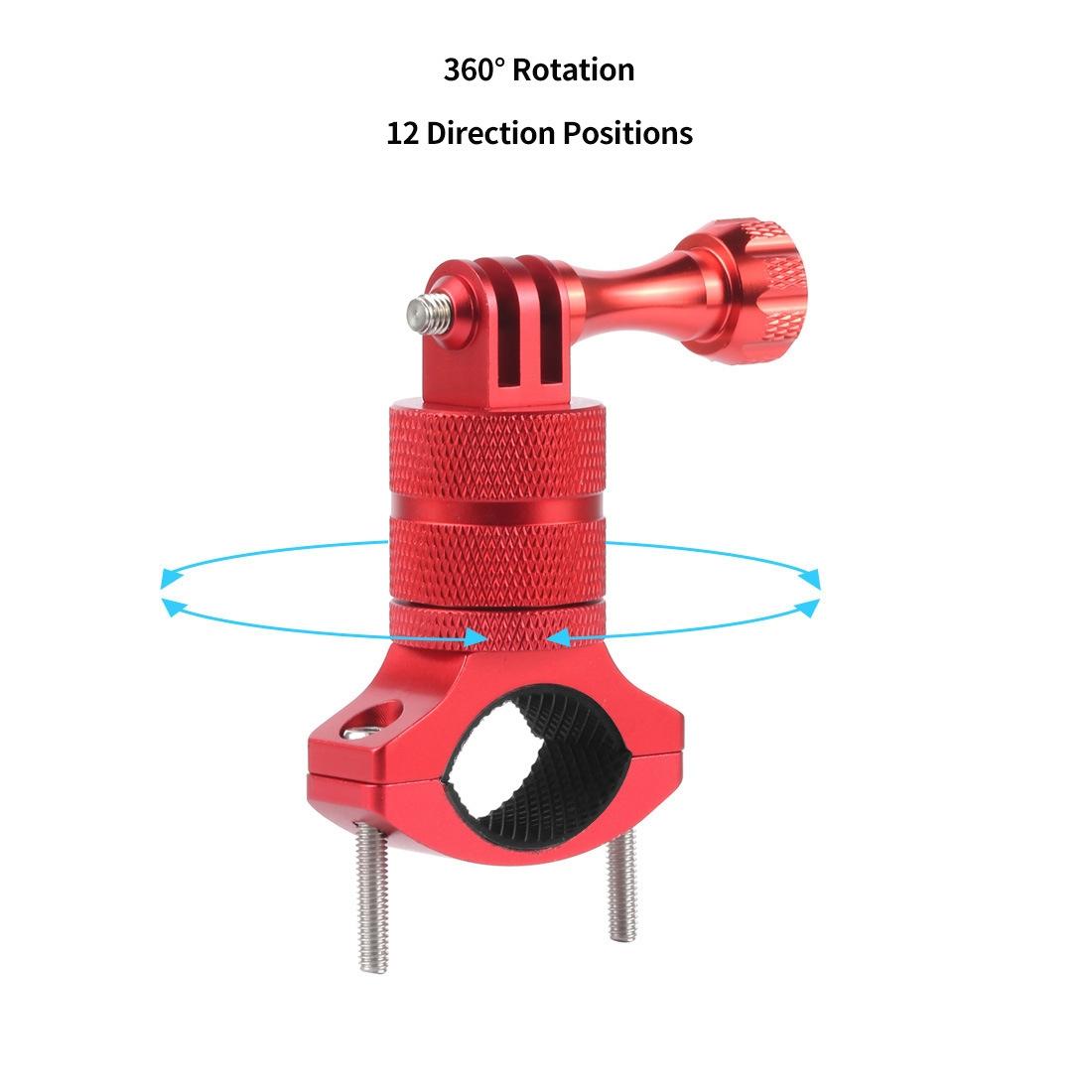 Action Camera Bicycle Mounting Bracket - Aluminum Alloy Clip - Red