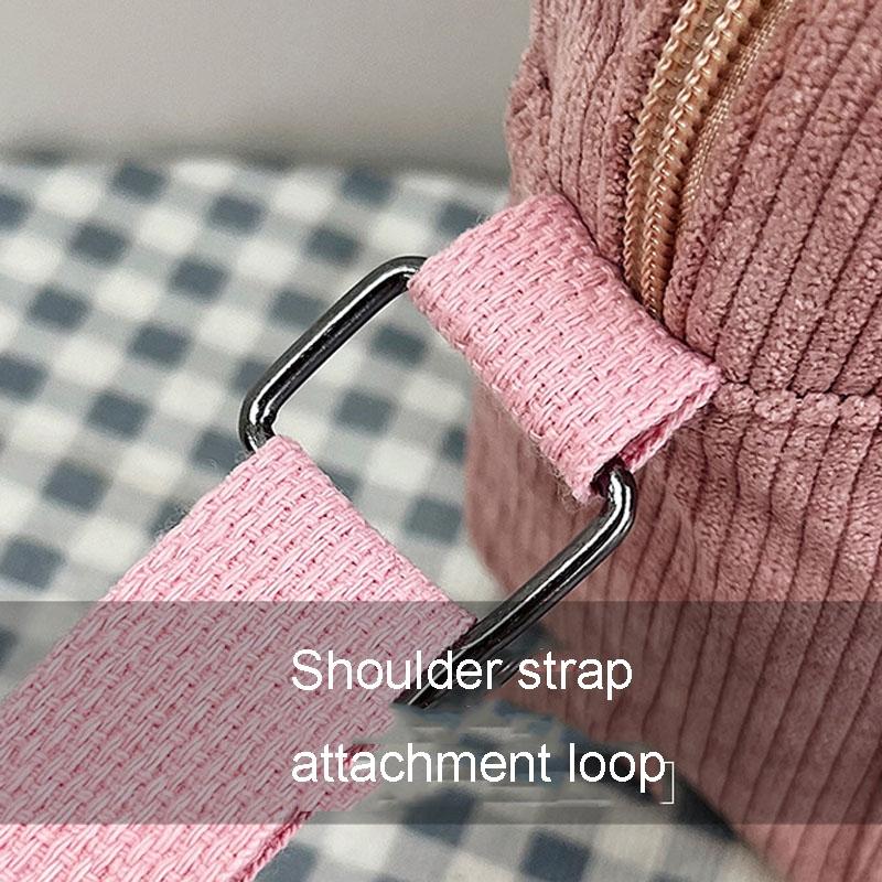 Striped Velvet Crossbody Bag Versatile & Simple - Pink