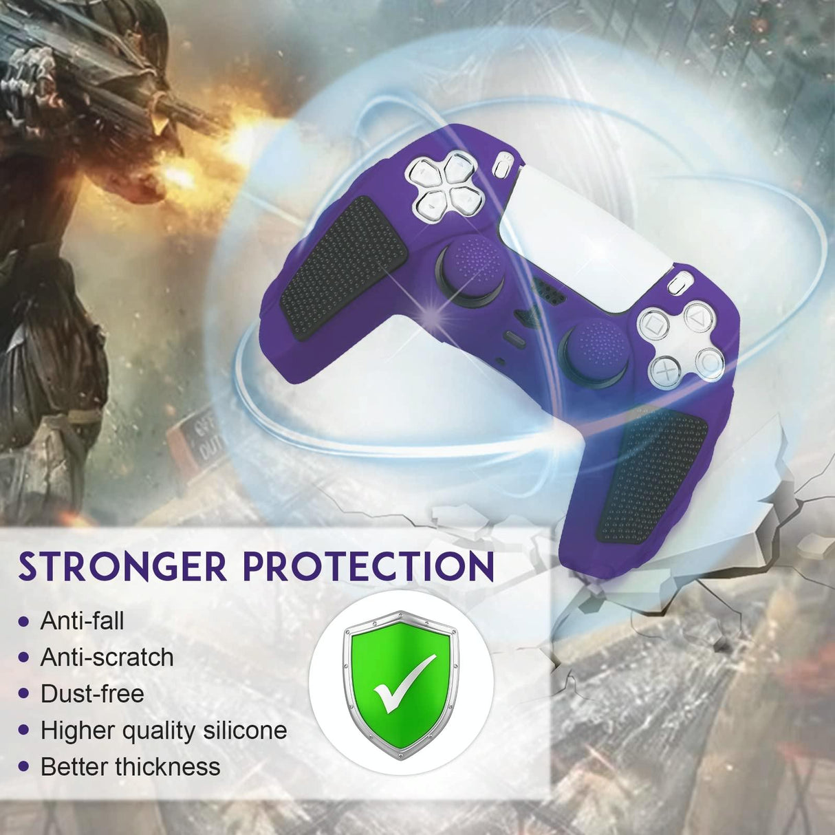 Silicone Gamepad Cover for Sony Ps5 - no Rocker Caps - Black Red