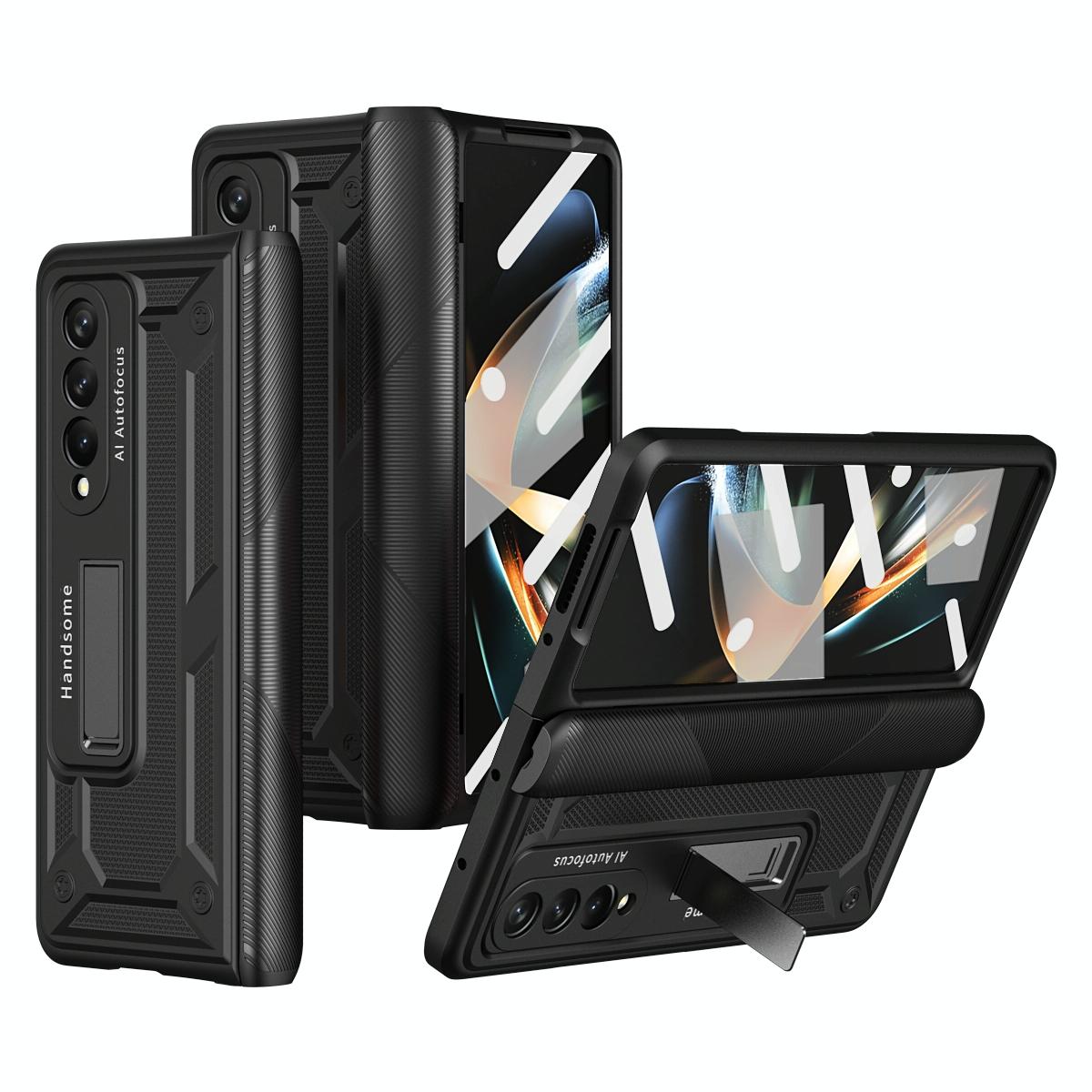 For Samsung Galaxy Z Fold4 5G Shockproof Secure Hinge Phone Case - Gold