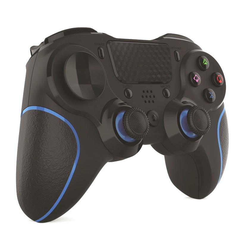 Bluetooth Gamepad for Ps4 Pro with Dual Vibration and Six-axis Control - Blue Black