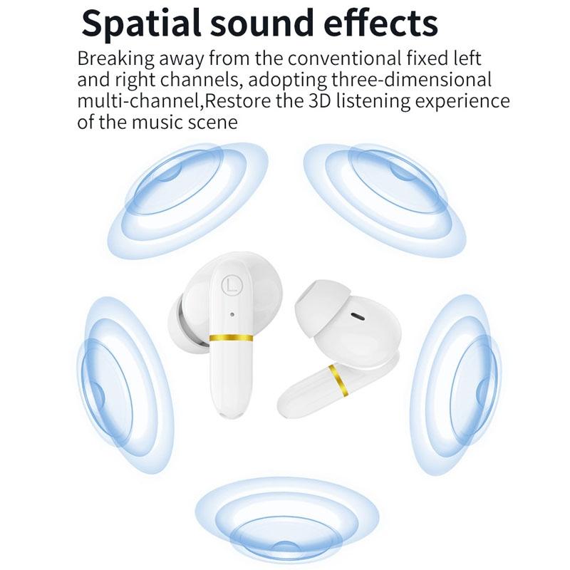 Wireless In-ear Earphones with Digital Charging Case - J2 - White