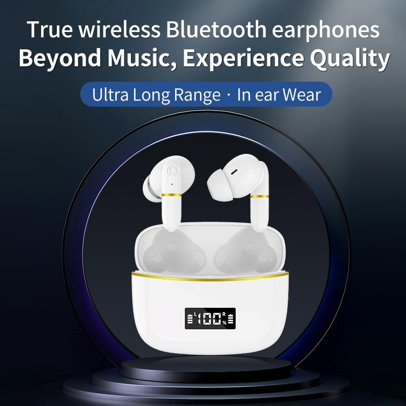 Wireless In-ear Earphones with Digital Charging Case - J2 - White
