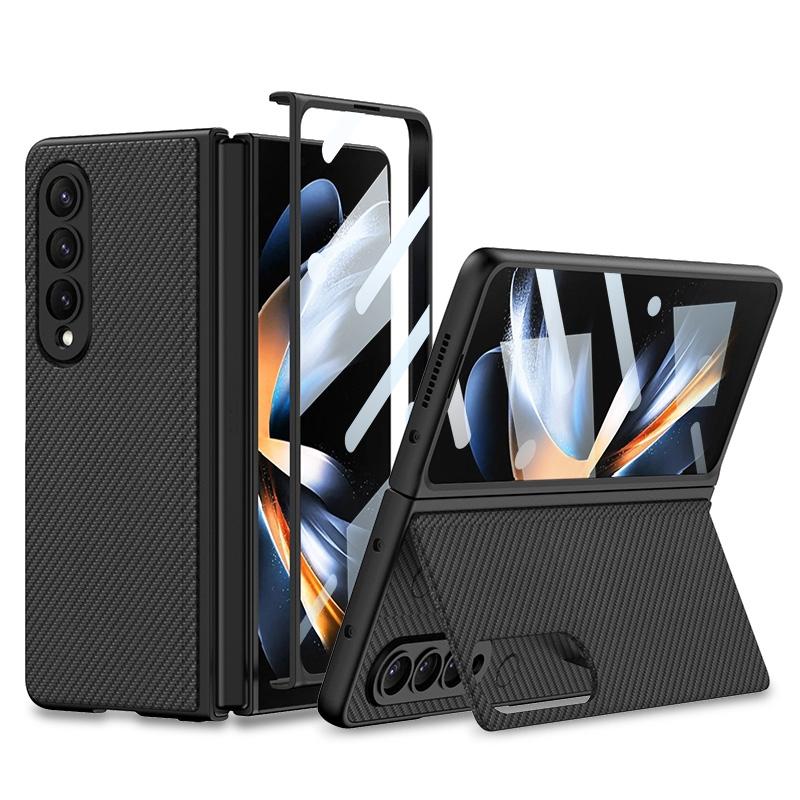 For Samsung Galaxy Z Fold4 5G Foldable Leather Case With Stand - Ultra Thin - Black