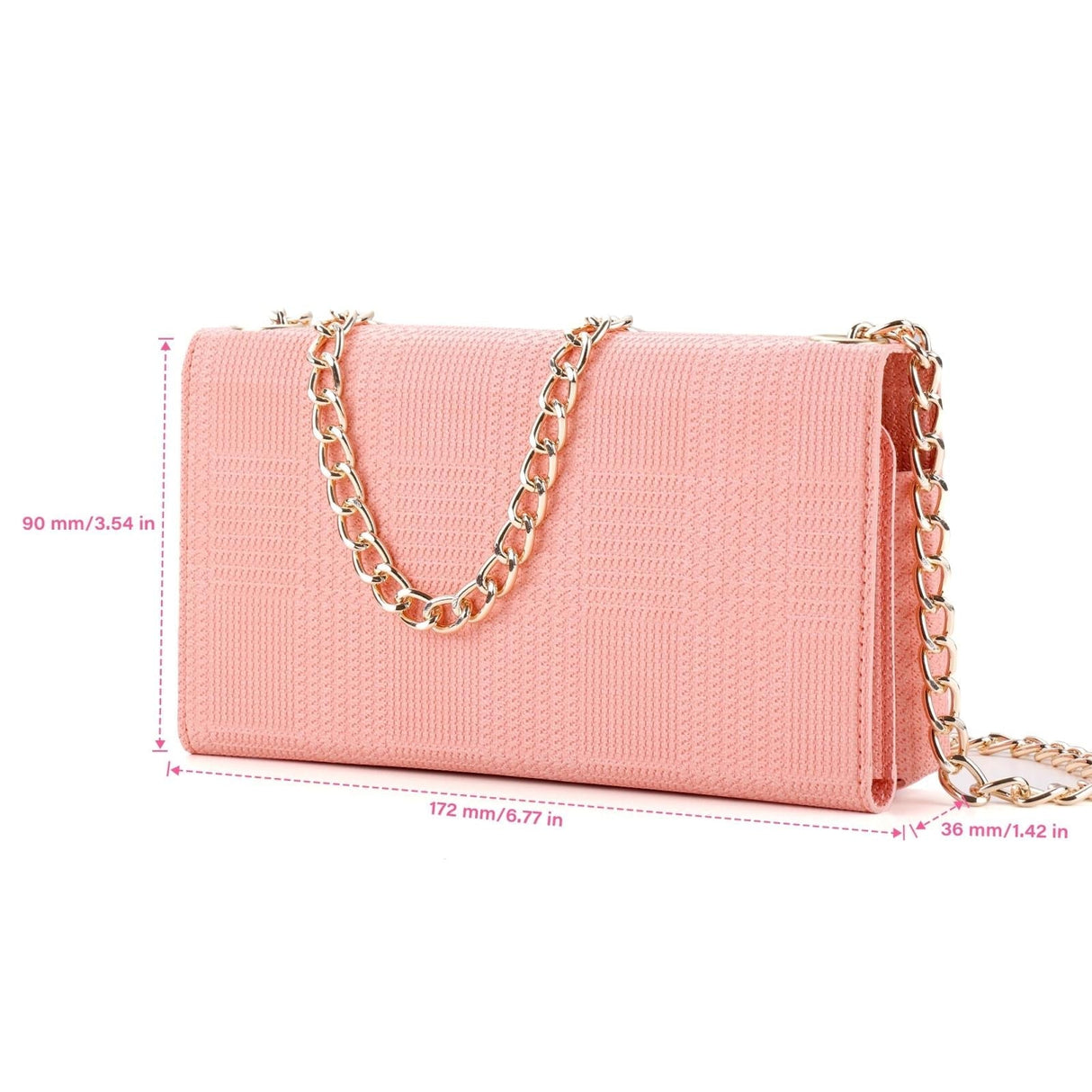 Leather Crossbody Bag With Rfid Protection 20 X 10 X 3.5Cm - Pink