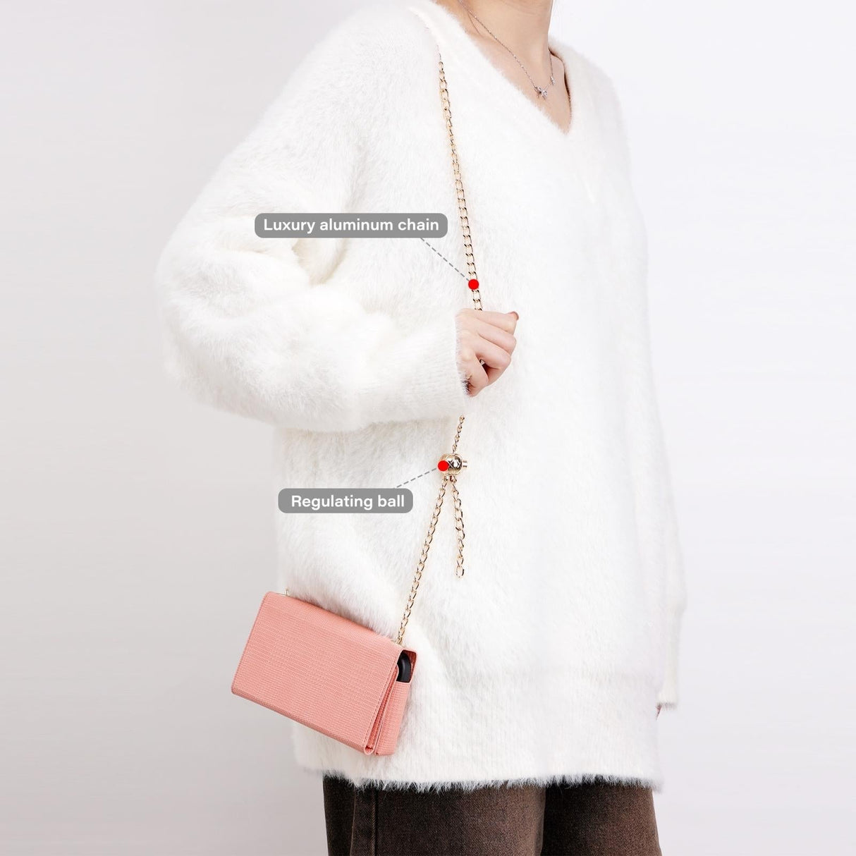 Leather Crossbody Bag With Rfid Protection 20 X 10 X 3.5Cm - Pink