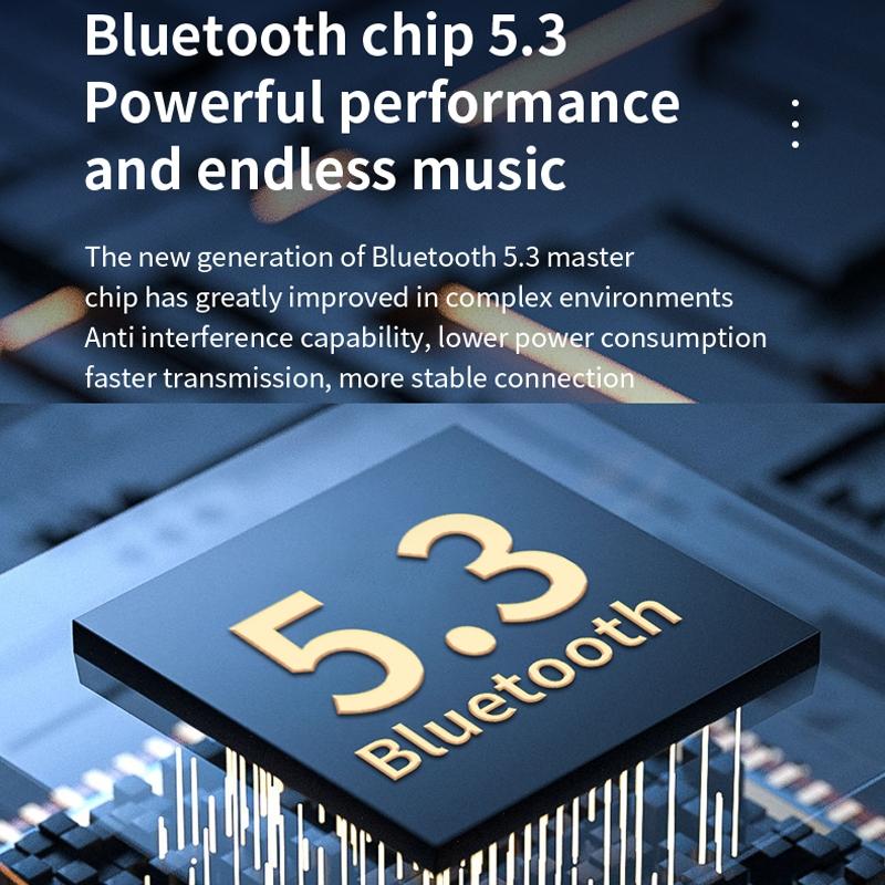 Wireless Earphones with Digital Display and Charging Case - White