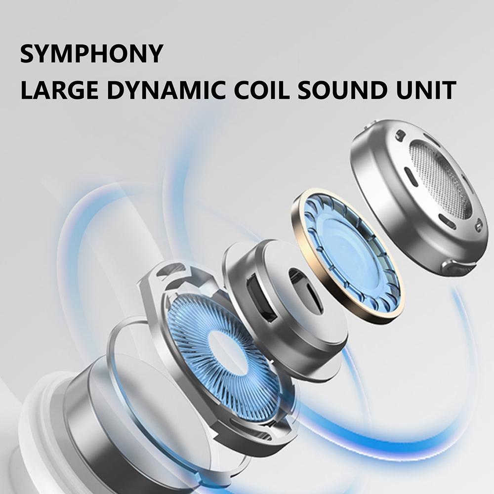 Led Bluetooth Earphones with Noise Reduction and Power Bank Function - Blue