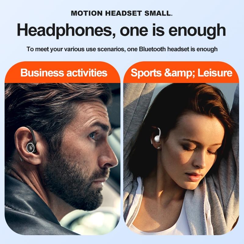Wireless Hanging Ear Sports Earphone with True Sound - White