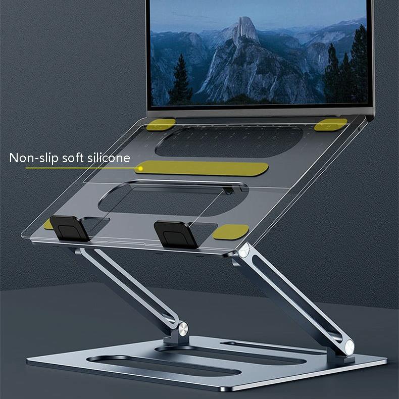 Adjustable Metal Notebook Stand - Gray Desktop Support