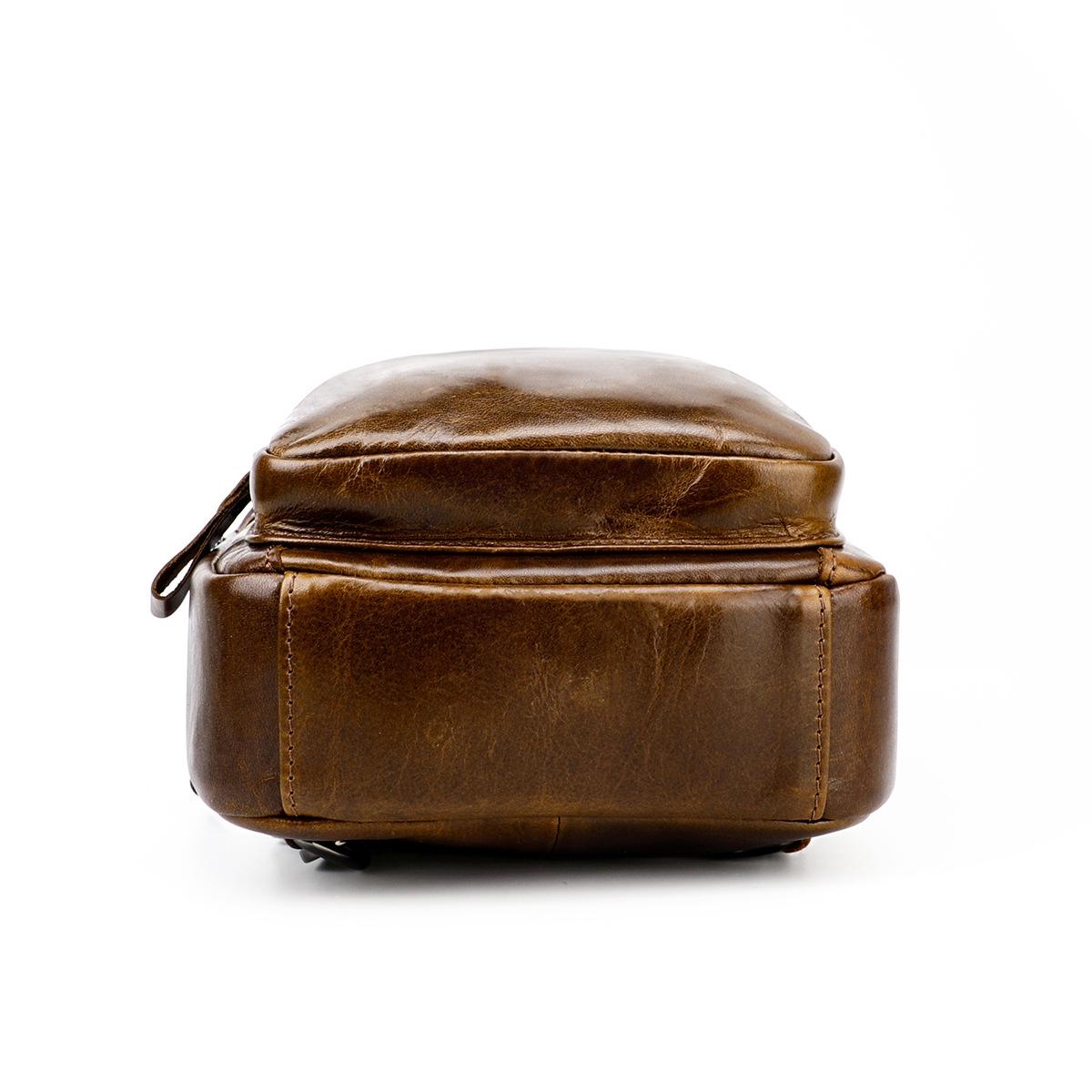 Retro Leather Chest Bag For Men - Black