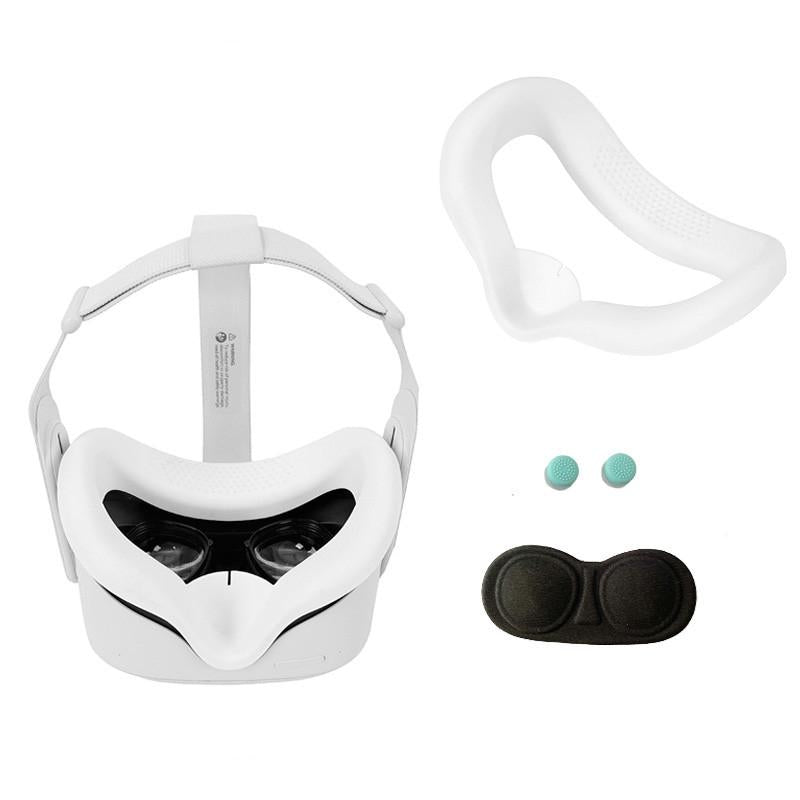 Silicone Vr Eye Mask Lens Cover Set for Oculus Quest 2 - Black
