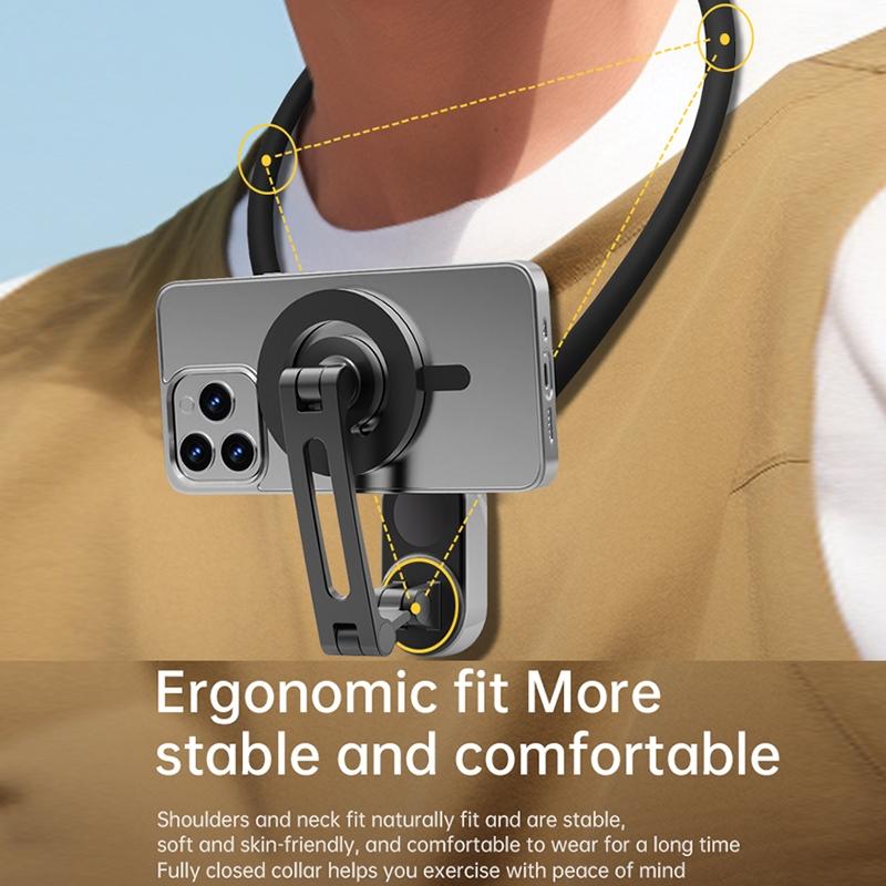 Versatile Magnetic Neck Holder for Phones and Action Cameras - Glacier Blue