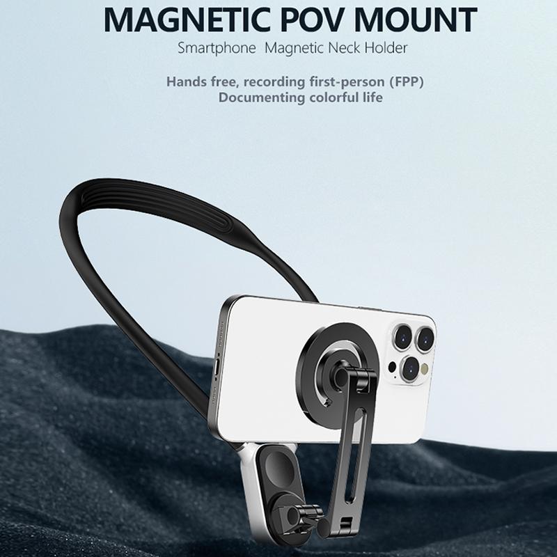 Versatile Magnetic Neck Holder for Phones and Action Cameras - Glacier Blue