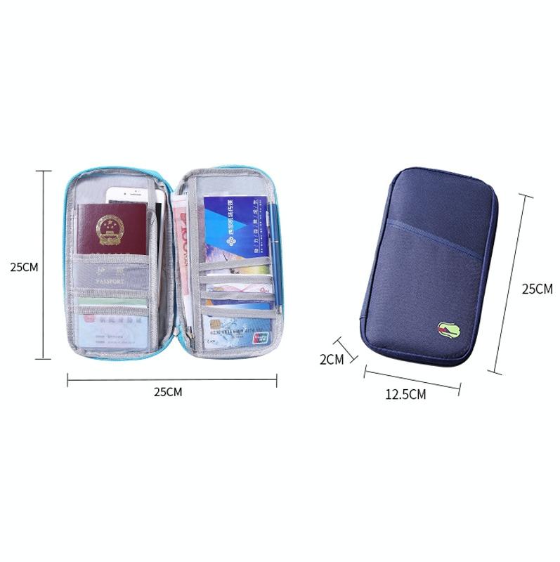 Multifunctional Travel Document Bag Passport & Ticket Holder - Blue