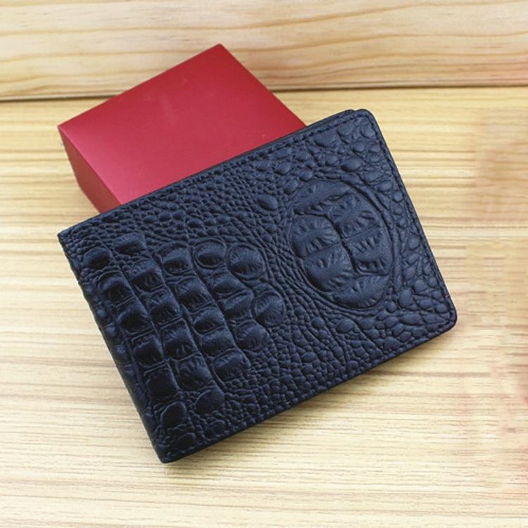Universal Crocodile Pattern Driver License Cover With Card Slot - Black