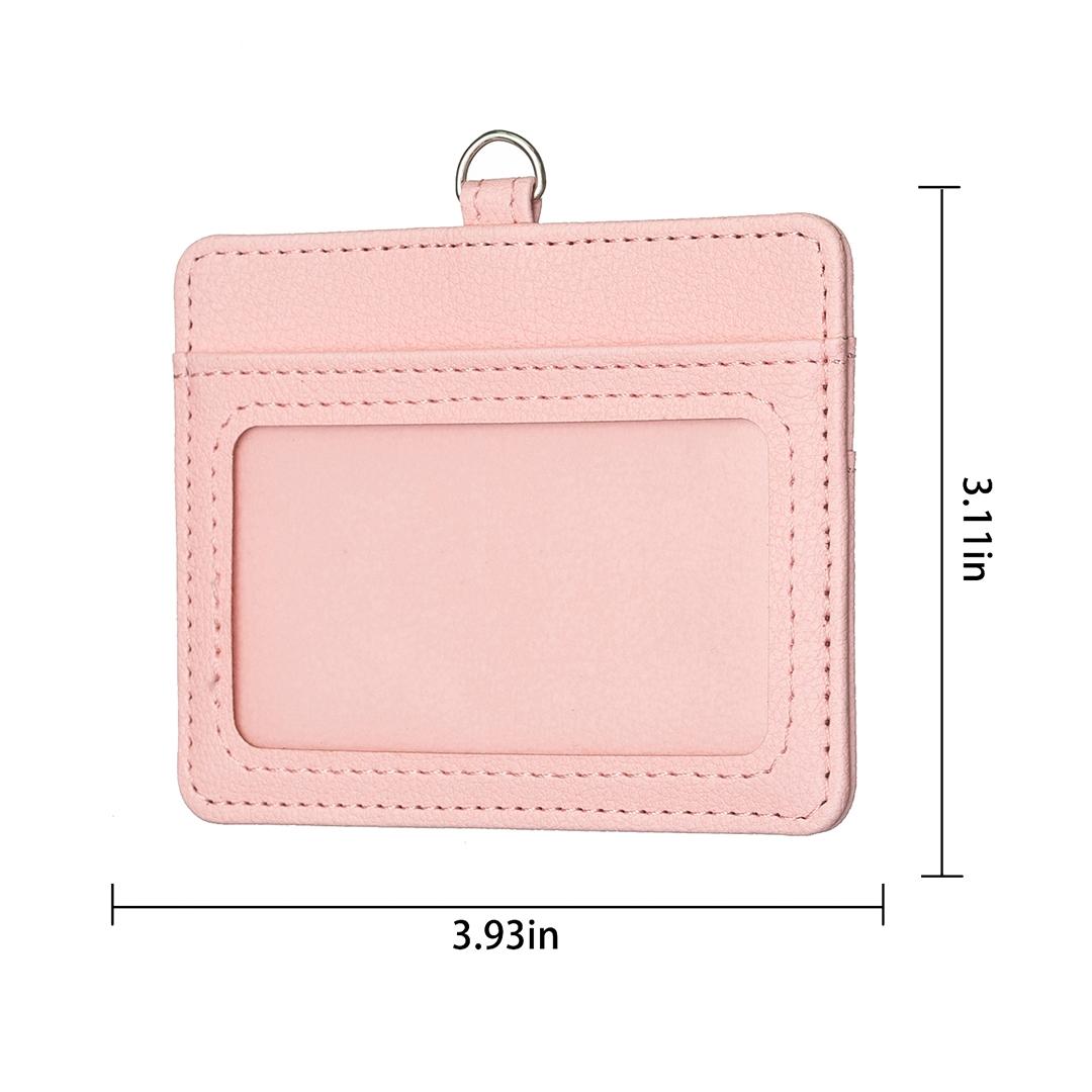 Horizontal Id Card Bag & Lanyard - Pink