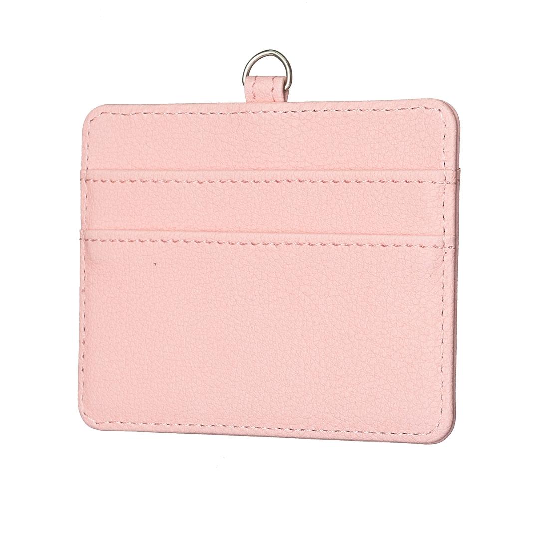 Horizontal Id Card Bag & Lanyard - Pink