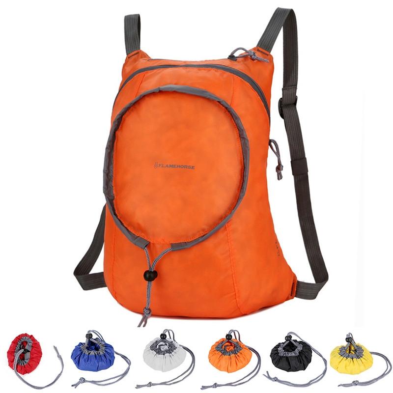 Waterproof Nylon Collapsible Backpack Lightweight Travel Bag For Women And Men - Black