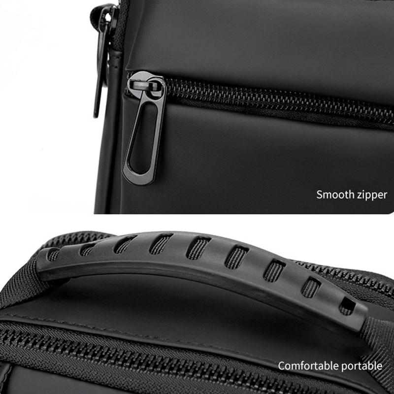 Men Messenger Bag - Wear As Belt Shoulder Or Handheld Bag - Grey