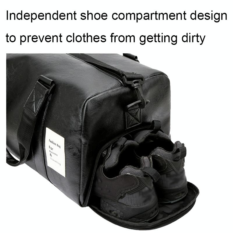 Compact Travel Bag with Shoe Storage - Brown