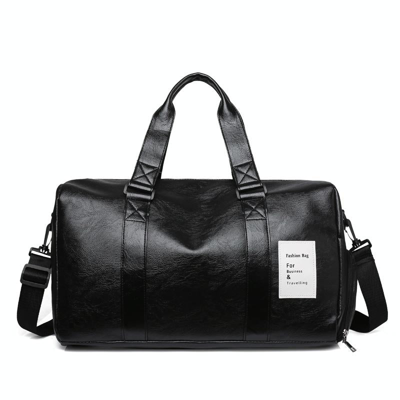 Compact Travel Bag with Shoe Storage - Brown