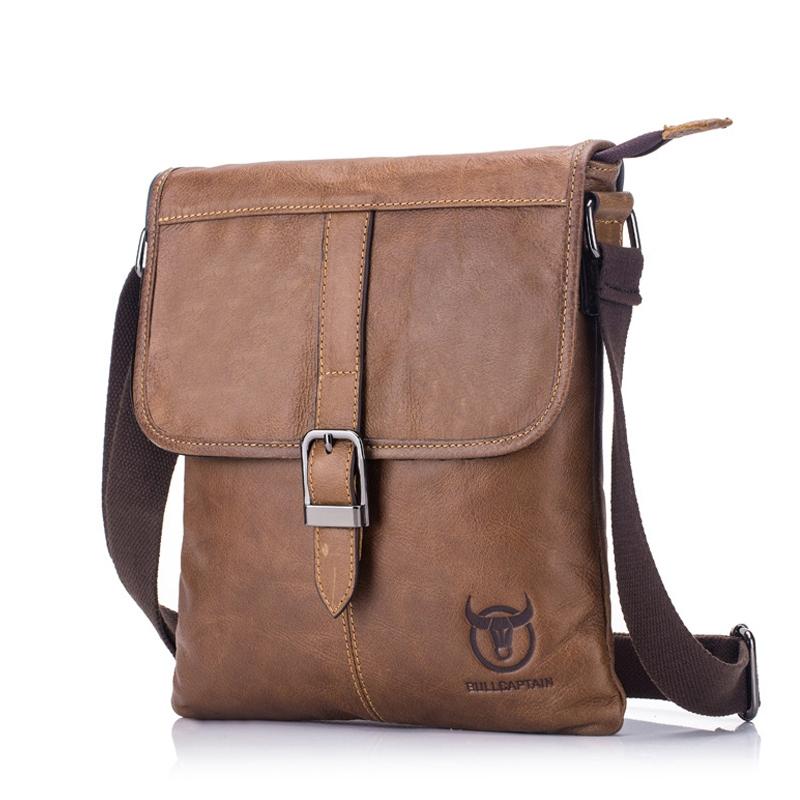 Men Leather Shoulder Bag For Sports & Outdoor Use - Iron Blue