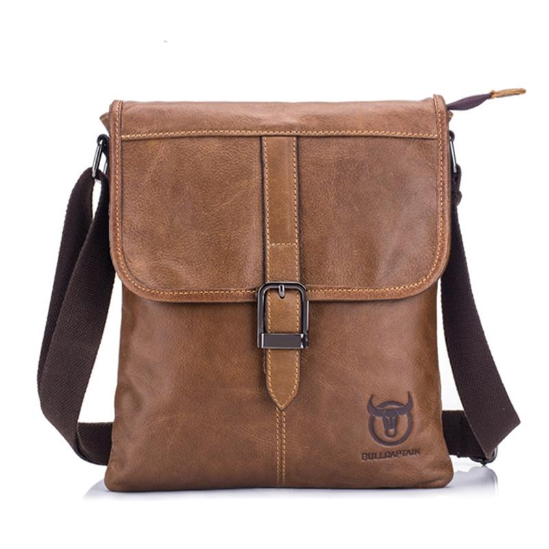 Men Leather Shoulder Bag For Sports & Outdoor Use - Iron Blue