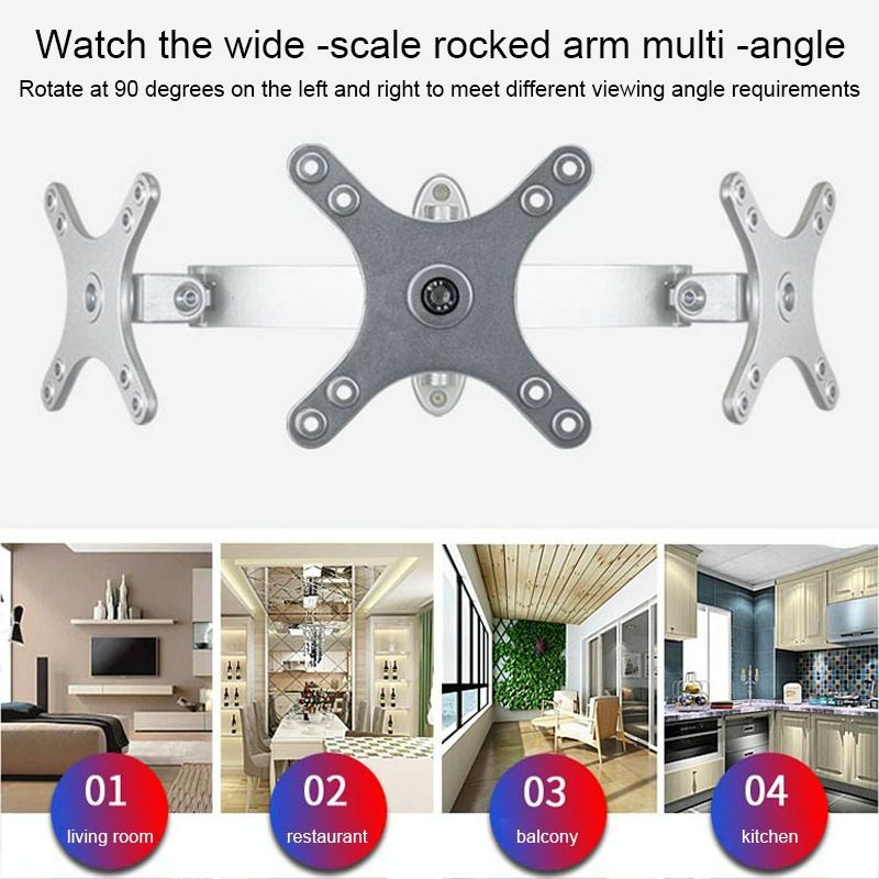 Universal Swivel Wall Mount for Computer Monitors - Silver